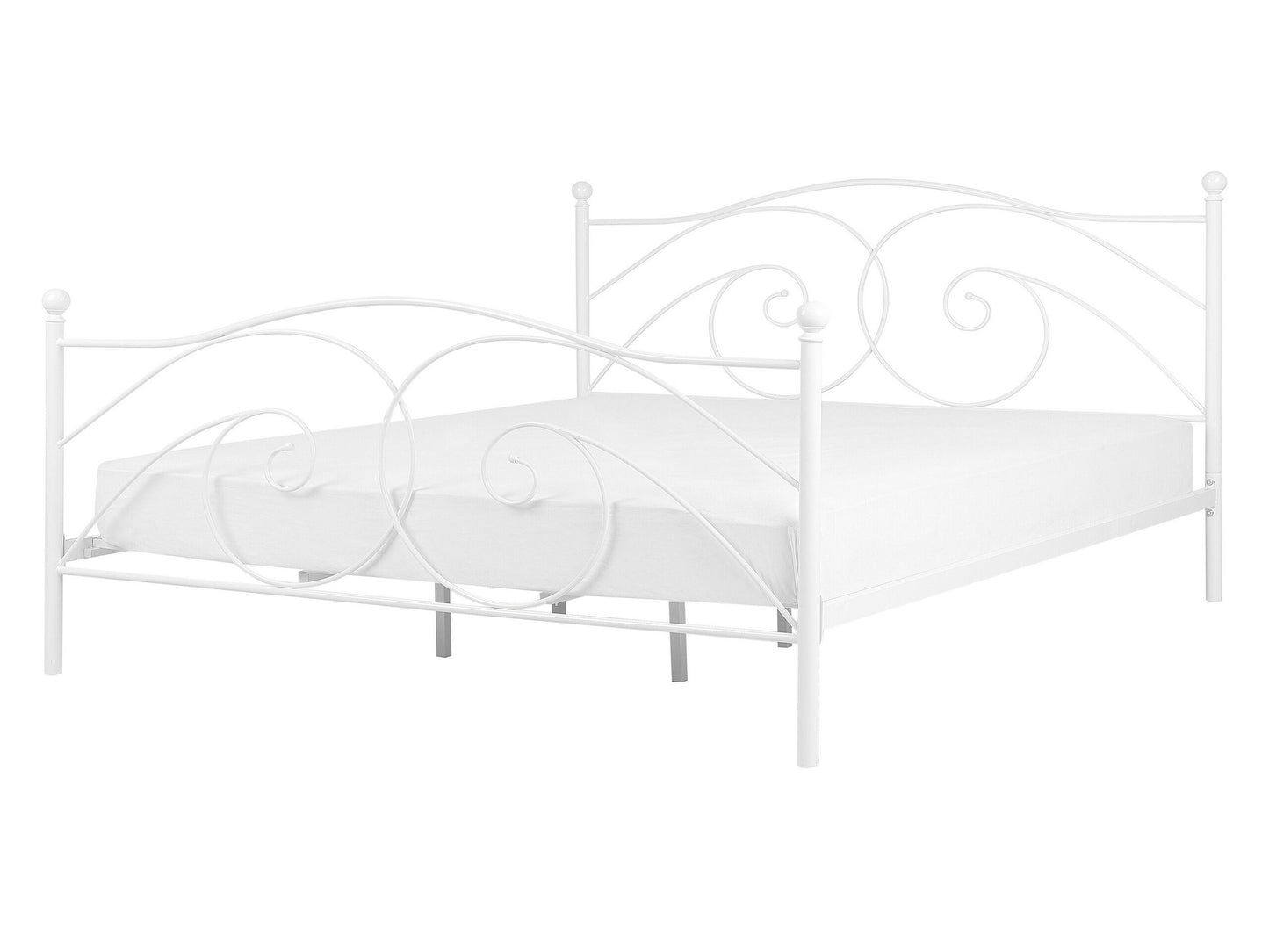 Bett mit Lattenrost Metall DINARD 140 x 200 cm Weiss
