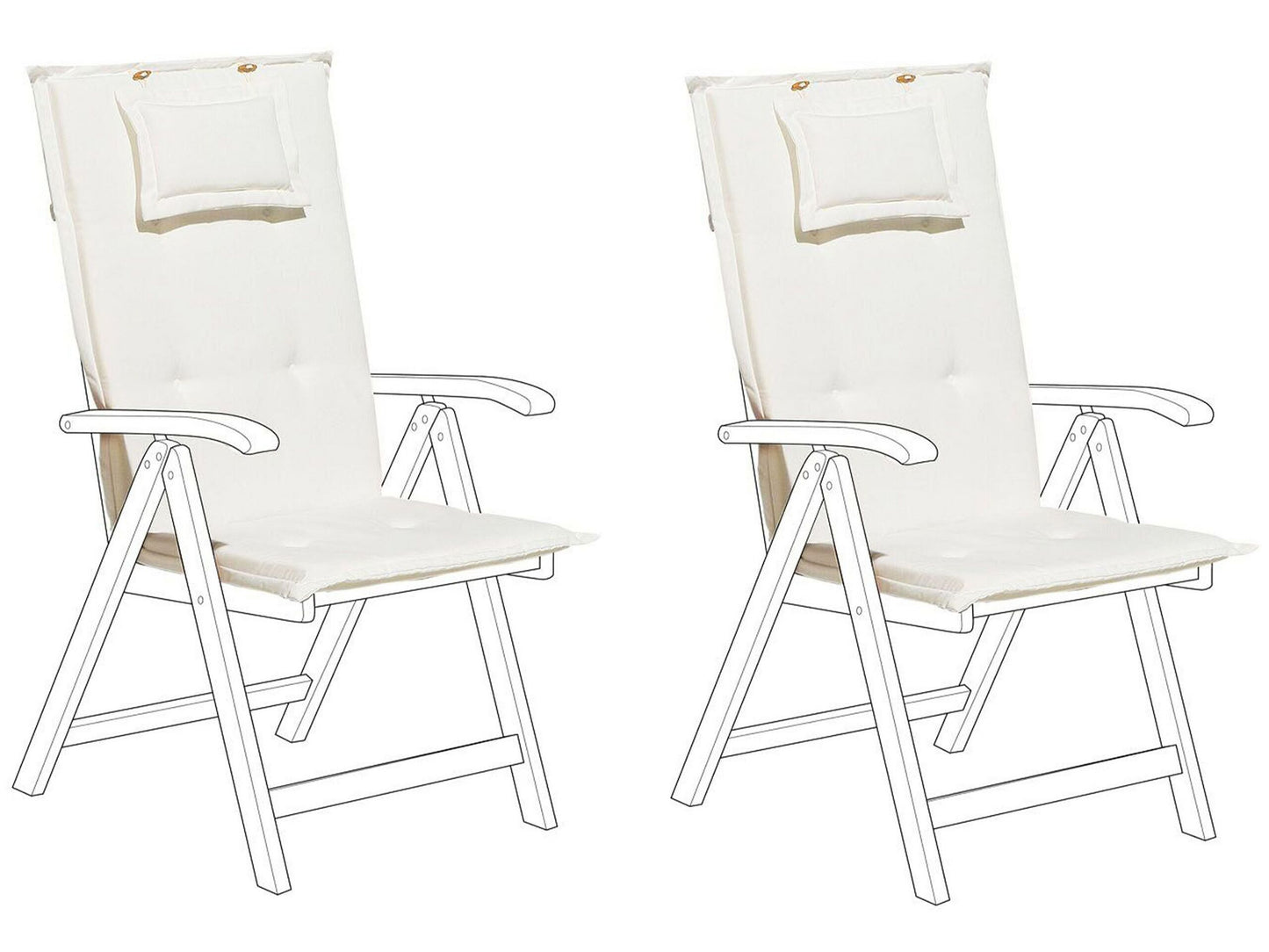 Sitzauflagen 2er Set TOSCANA 50 x 70 cm Cremeweiss