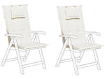 Sitzauflagen 2er Set TOSCANA 50 x 70 cm Cremeweiss