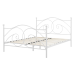 Bett mit Lattenrost Metall DINARD 140 x 200 cm Weiss
