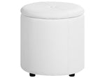 Pouf mit Stauraum Kunstleder weiss ⌀ 38 cm MARYLAND