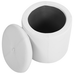 Pouf mit Stauraum Kunstleder weiss ⌀ 38 cm MARYLAND