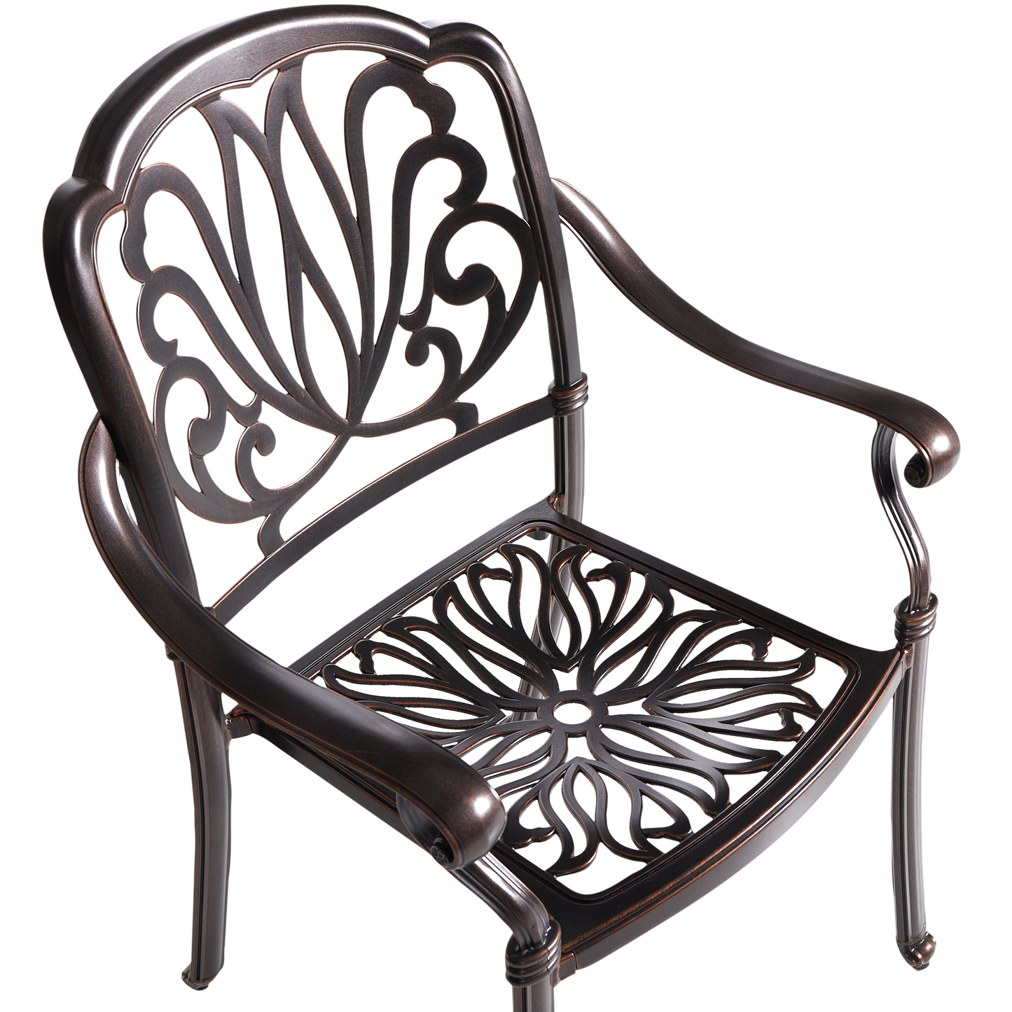 Set mit 4 Stühlen und Sitzkissen ANCONA Metall Dunkelbraun