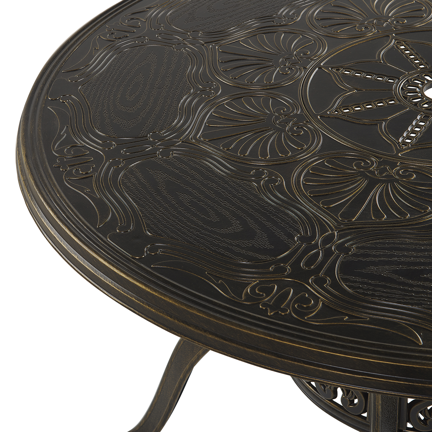 Gartentisch SAPRI 100 cm 100 cm Metall Dunkelbraun