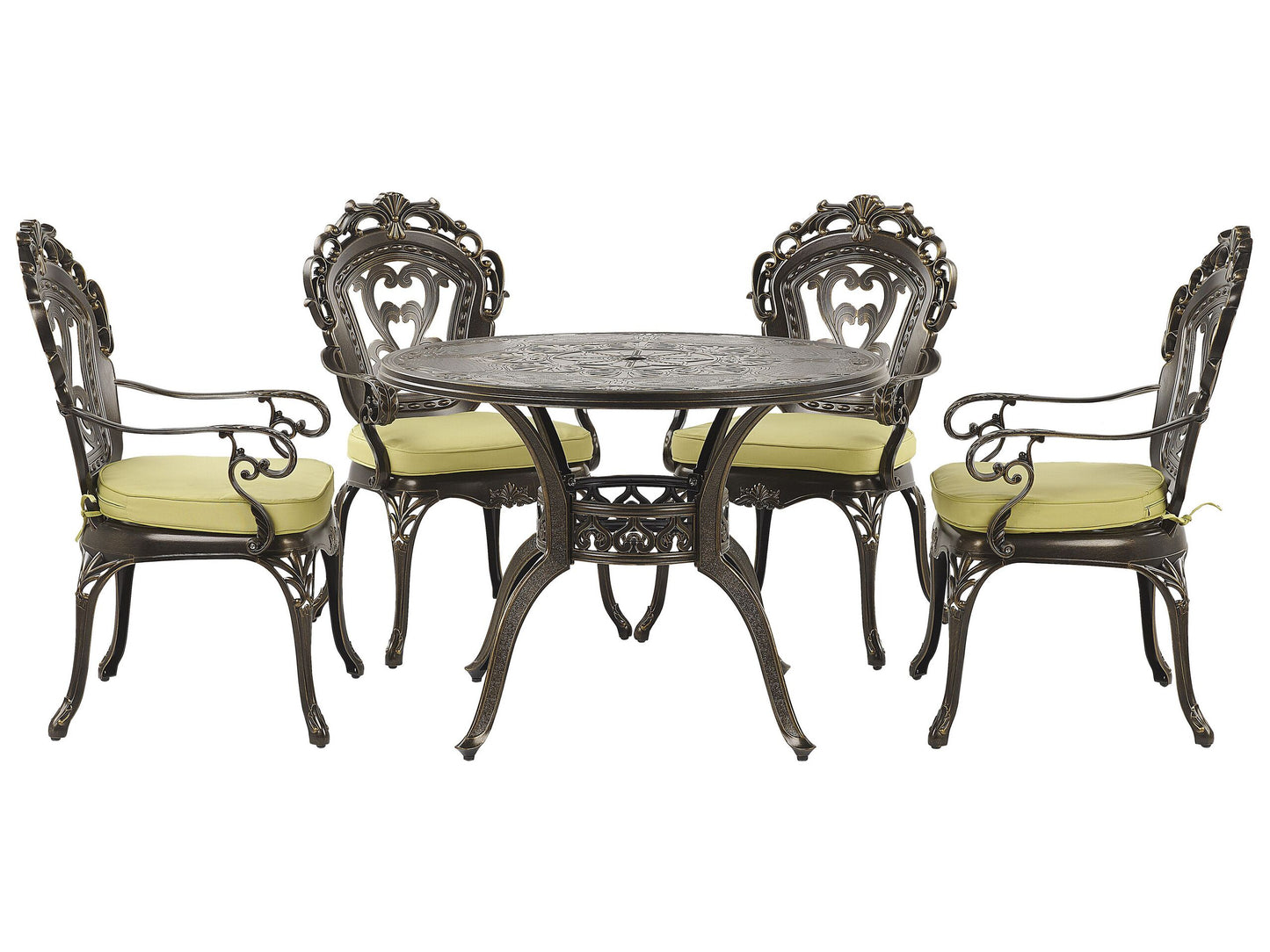 Gartenmöbel Set 4-Sitzer SAPRI inkl. Kissen Metall Dunkelbraun