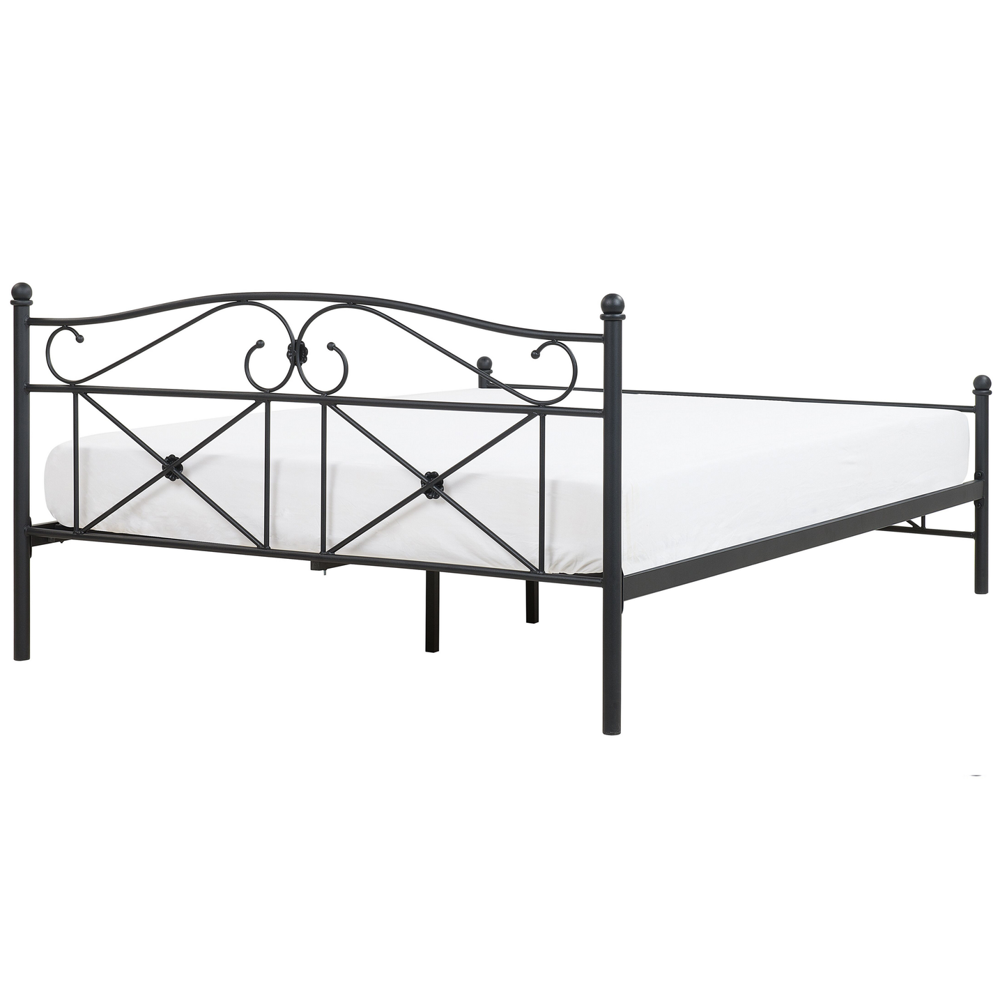 Bett mit Lattenrost Metall RODEZ 140 x 200 cm Schwarz