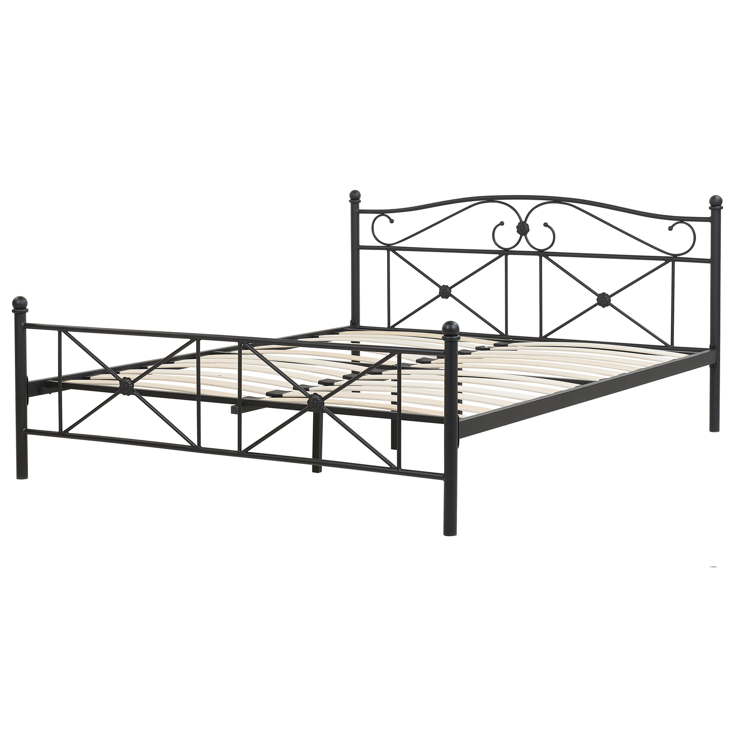 Bett mit Lattenrost Metall RODEZ 140 x 200 cm Schwarz