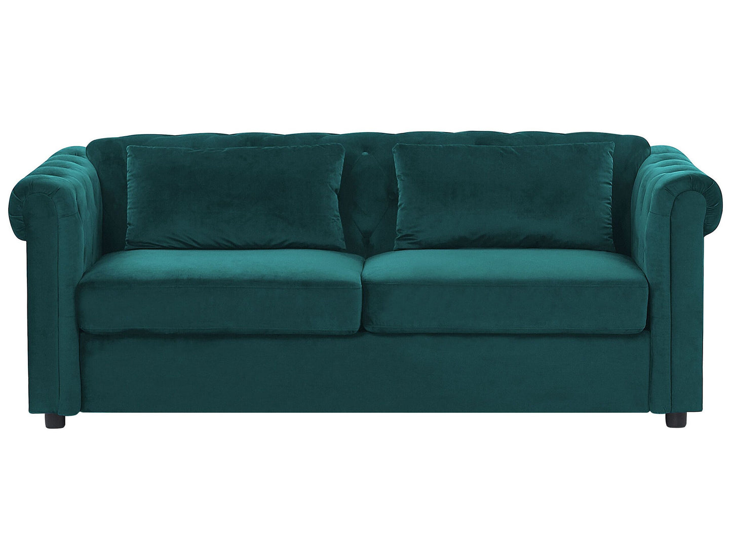 Schlafsofa 3-Sitzer Samtstoff smaragdgrün CHESTERFIELD