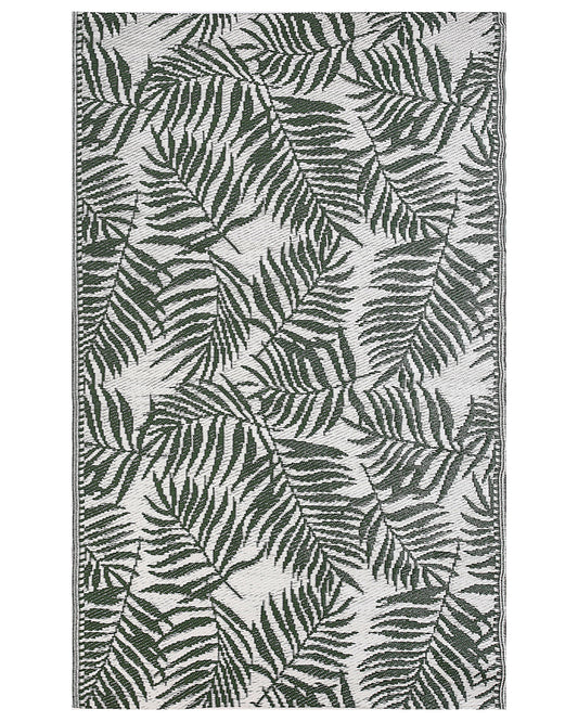 Outdoor Teppich dunkelgrün 120 x 180 cm Palmenmuster Kurzflor KOTA