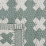 Outdoor Teppich hellgrün 90 x 180 cm geometrisches Muster ROHTAK