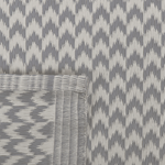 Outdoor Teppich grau 60 x 90 cm ZickZack-Muster Kurzflor MANGO