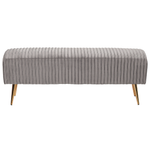 Bettbank Samtstoff hellgrau / gold 118 x 40 cm PATERSON