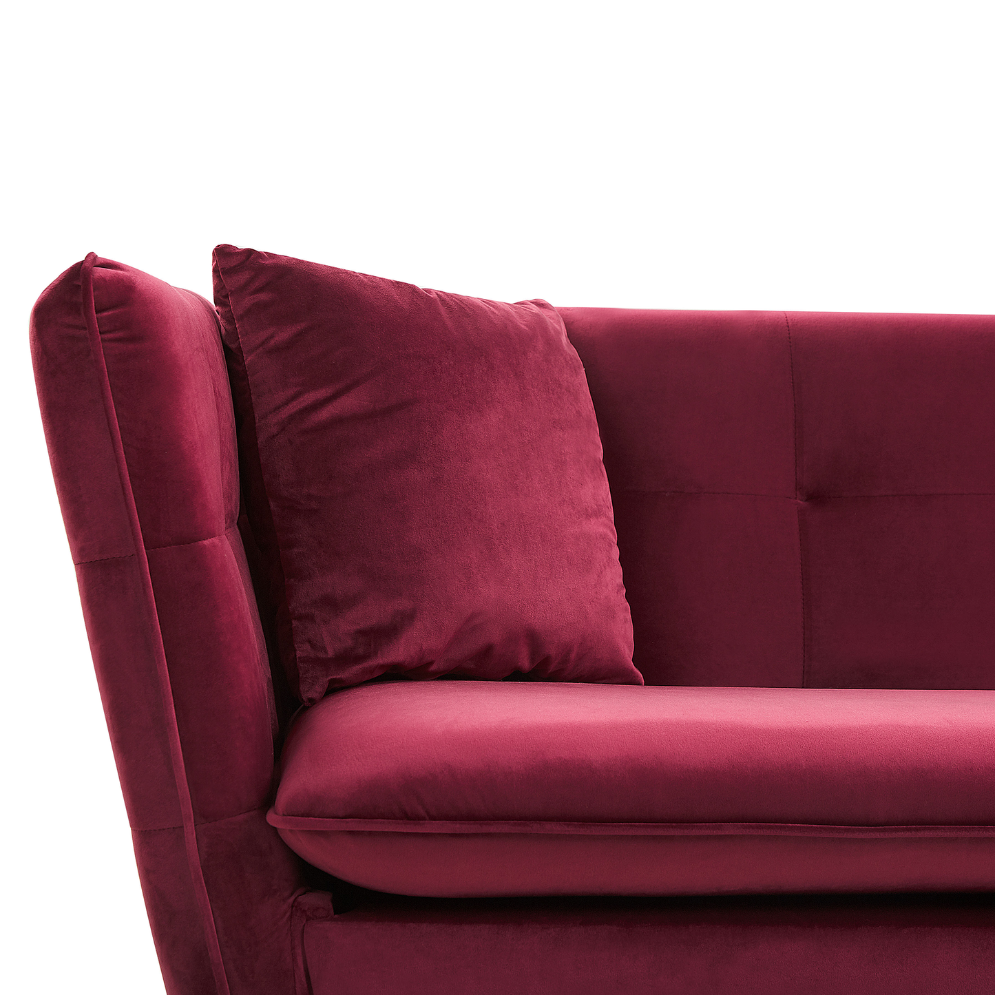 3-Sitzer Sofa Samtstoff dunkelrot mit goldenen Beinen FREDERICA