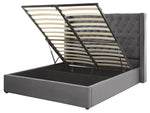 Bett mit Stauraum Samtstoff LUBBON 160 x 200 cm Grau