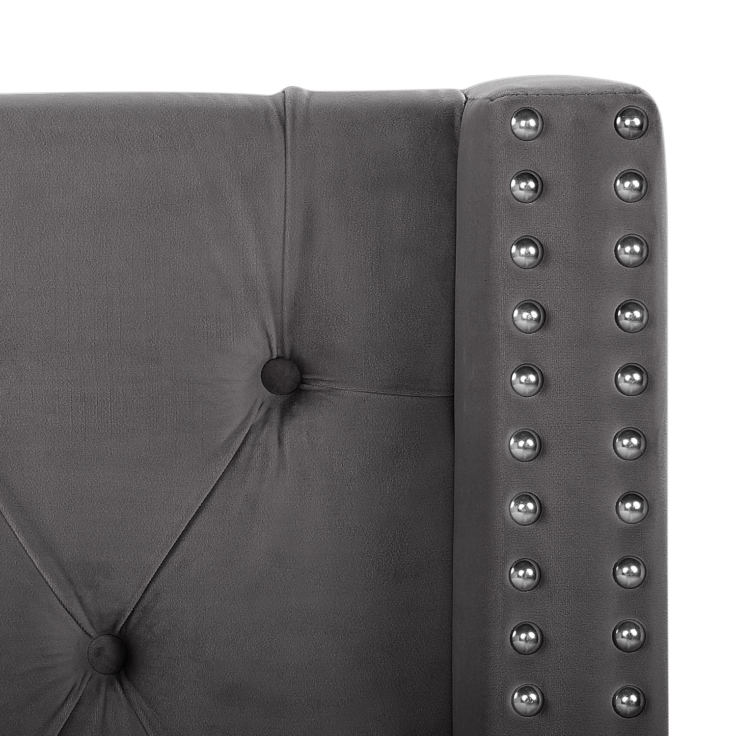 Bett mit Stauraum Samtstoff LUBBON 160 x 200 cm Grau