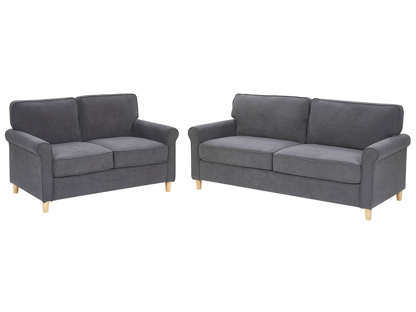 Sofa Set Samtstoff dunkelgrau 5-Sitzer RONNEBY