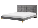 Bett mit Lattenrost Samtstoff LIMOUX 160 x 200 cm Grau
