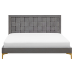 Bett mit Lattenrost Samtstoff LIMOUX 160 x 200 cm Grau