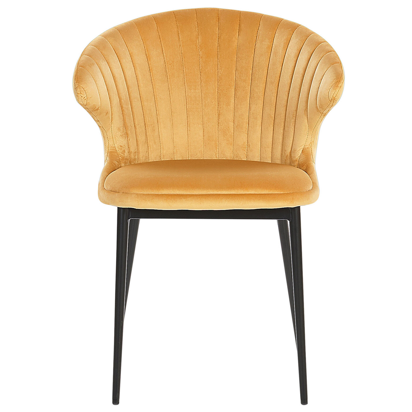 Esszimmerstuhl 2er Set AUGUSTA Samtstoff Senfgelb