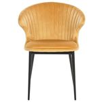 Esszimmerstuhl 2er Set AUGUSTA Samtstoff Senfgelb