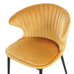 Esszimmerstuhl 2er Set AUGUSTA Samtstoff Senfgelb