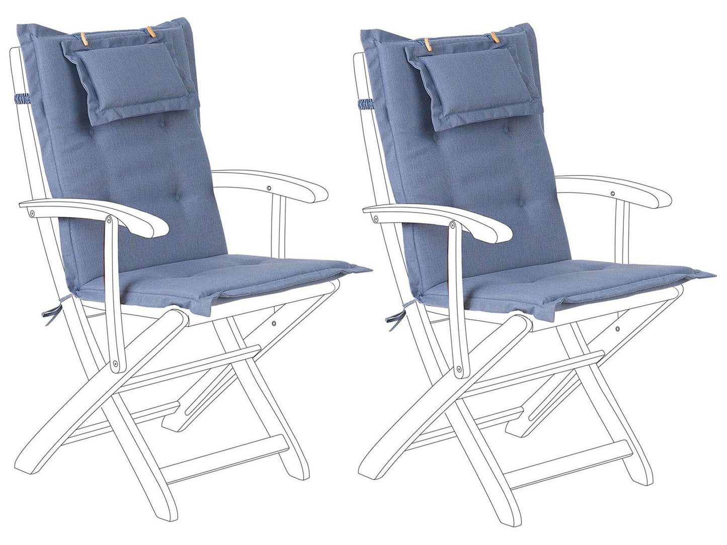 Sitzauflagen 2er Set MAUI 40 x 54 cm Blau