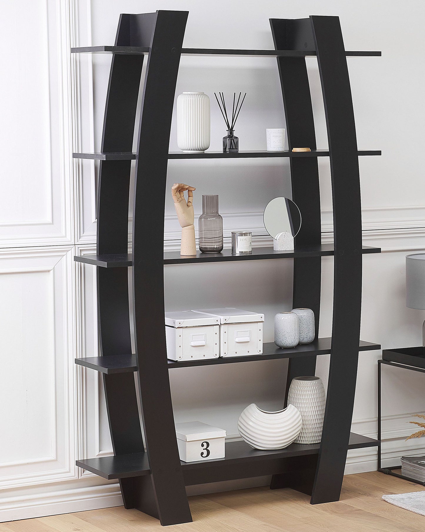 Bücherregal mit 5 Fächern KENER 180 cm Schwarz