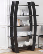 Bücherregal mit 5 Fächern KENER 180 cm Schwarz