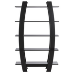 Bücherregal mit 5 Fächern KENER 180 cm Schwarz