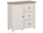 Sideboard beige / dunkler Holzfarbton 3 Schubladen Schrank KIRKLAND