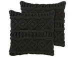 Dekokissen 2er Set MUDANYA Baumwolle 45 x 45 cm Schwarz Geometrisches Muster