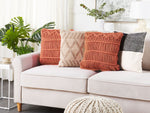 Dekokissen 2er Set AKKOY Baumwolle 45 x 45 cm Orange Geometrisches Muster