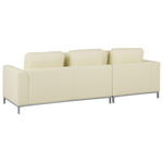 Ecksofa Leder beige rechtsseitig mit Ottomane OSLO