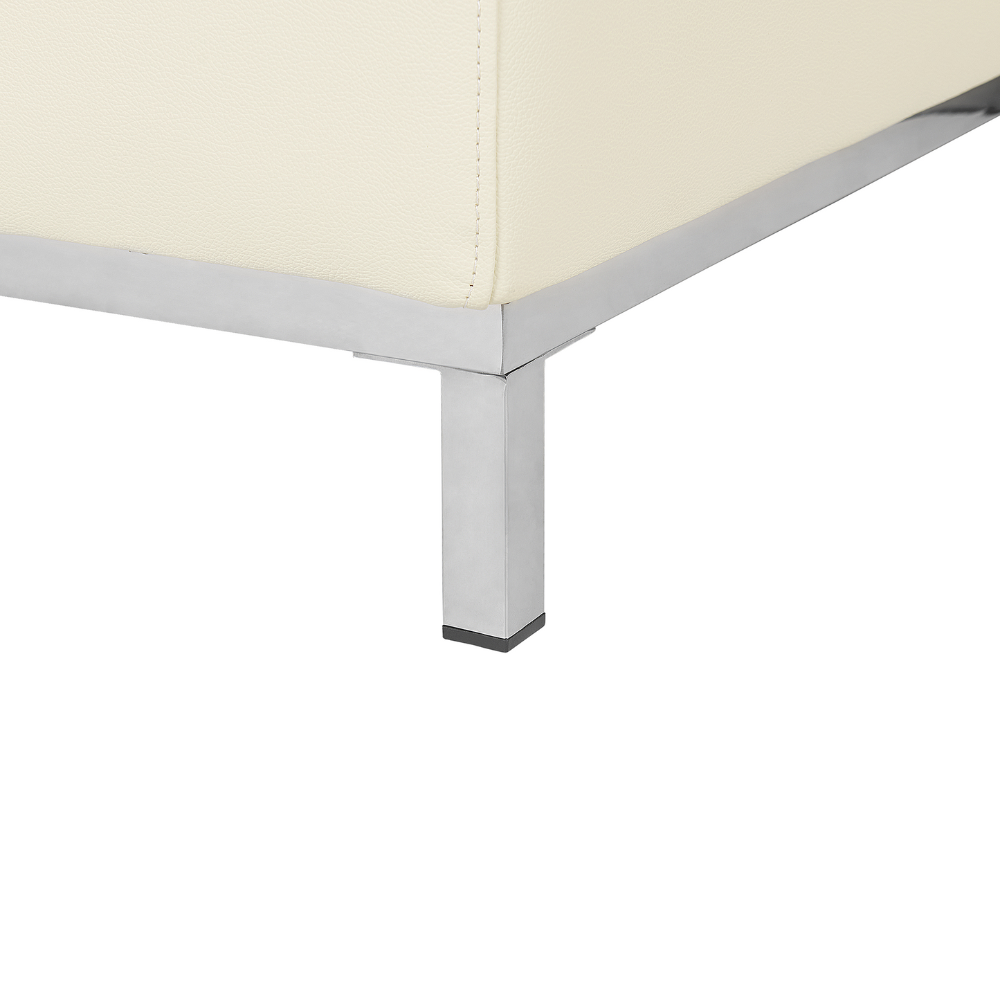 Ecksofa Leder beige rechtsseitig mit Ottomane OSLO