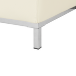 Ecksofa Leder beige rechtsseitig mit Ottomane OSLO