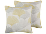 Dekokissen 2er Set CANDYTUFT 45 x 45 cm Gelb Pflanzenmuster