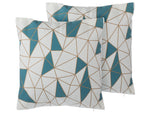 Dekokissen 2er Set CLARKIA Baumwolle 45 x 45 cm Blau Geometrisches Muster
