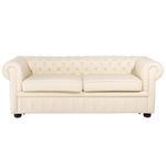 Sofa Set Leder creme 4-Sitzer CHESTERFIELD
