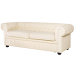 Sofa Set Leder creme 4-Sitzer CHESTERFIELD