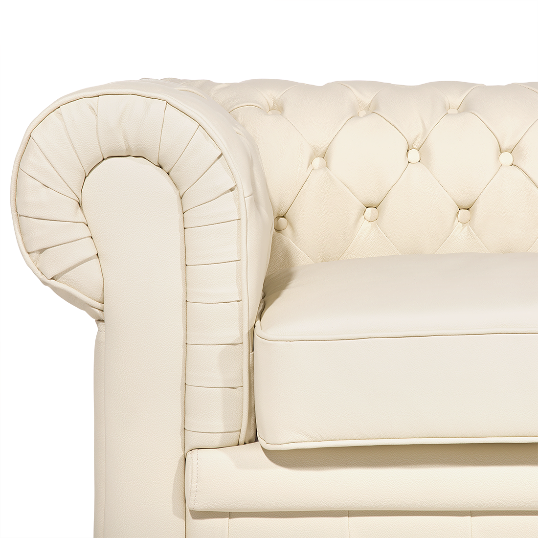 Sofa Set Leder creme 4-Sitzer CHESTERFIELD