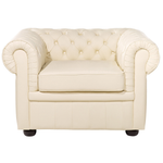 Sofa Set Leder creme 4-Sitzer CHESTERFIELD