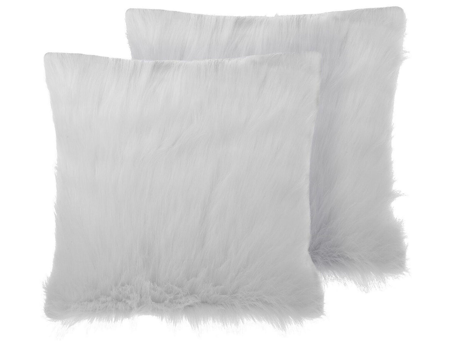 Dekokissen 2er Set DAISY Webpelz 45 x 45 cm Hellbeige Ohne Muster