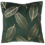 Dekokissen 2er Set FREESIA Samtstoff 45 x 45 cm Dunkelgrün Pflanzenmuster
