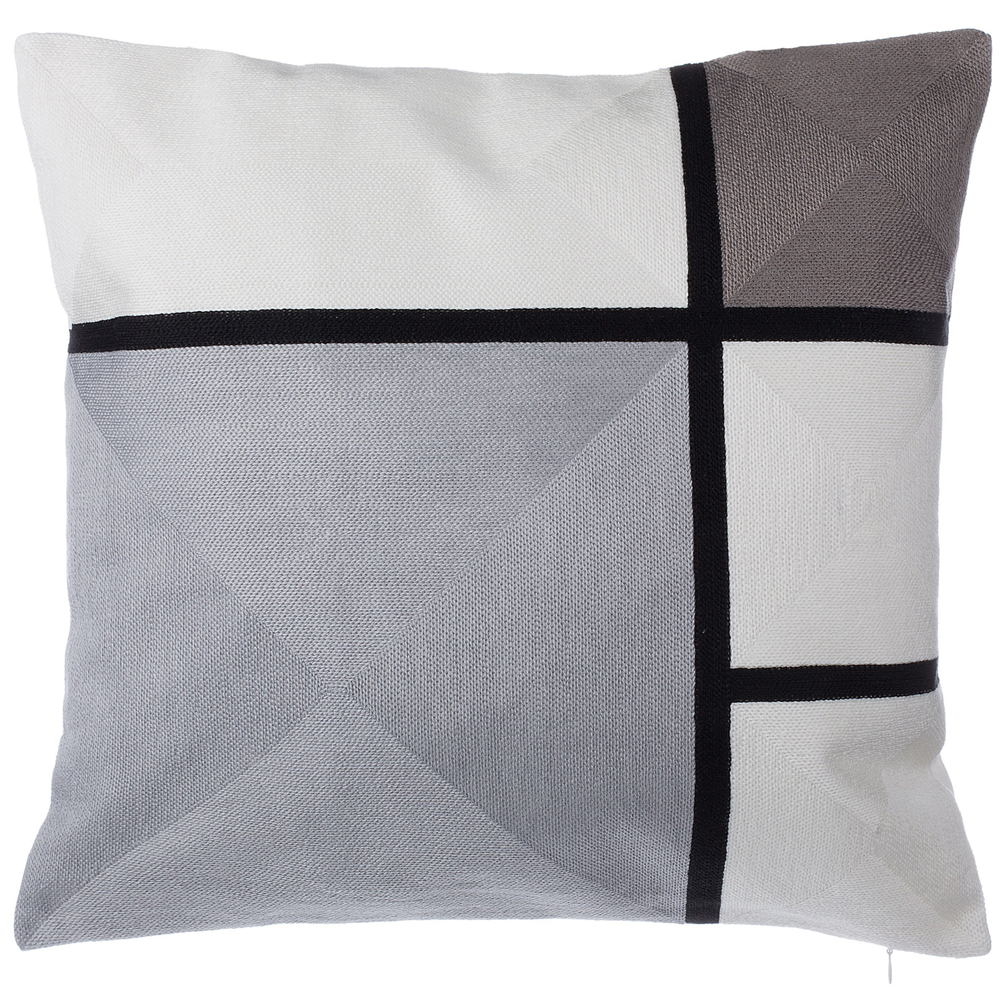Dekokissen 2er Set WEDELIA Baumwolle 45 x 45 cm Grau Geometrisches Muster