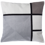 Dekokissen 2er Set WEDELIA Baumwolle 45 x 45 cm Grau Geometrisches Muster