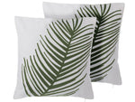 Dekokissen 2er Set AZAMI Baumwolle 45 x 45 cm Dunkelgrün Pflanzenmuster