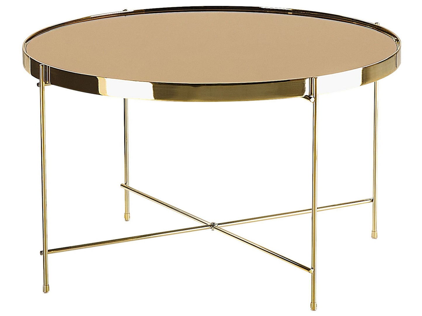 Couchtisch Glas gold / goldbraun ⌀ 63 cm LUCEA