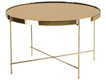Couchtisch Glas gold / goldbraun ⌀ 63 cm LUCEA