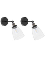 Wandlampe 2er Set LOVAT verstellbar Metall Transparent Schwarz