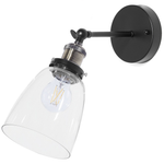 Wandlampe 2er Set LOVAT verstellbar Metall Transparent Schwarz